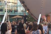 Gok Wan on stage in the piazza at Media City UK